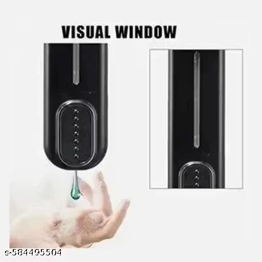 ABS 350ml Wall Mount Transparent Liquid Soap Dispenser Use for Foam, Conditioner, Gel, Lotion, Soap, Liquid, Shampoo Dispenser (Black) (Pack of 1)