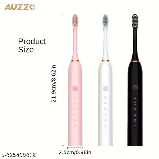 Black Sonic Electric Toothbrushes USB Rechargeable Ultrasonic Tooth Brush with 4 Brush Heads 6 Cleaning Modes and Smart Timer IPX7 Waterproof Cleaning Toothbrushes for Adults and Kids