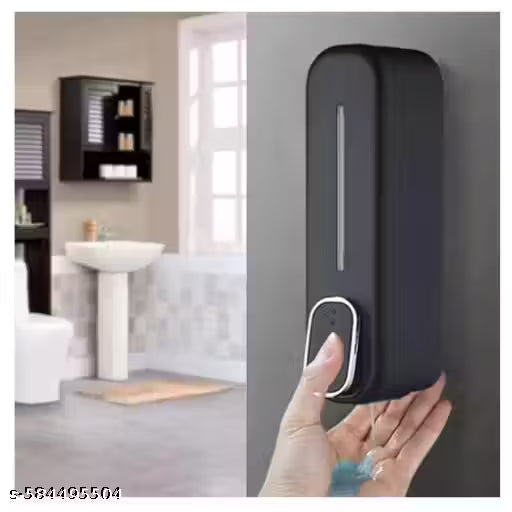 ABS 350ml Wall Mount Transparent Liquid Soap Dispenser Use for Foam, Conditioner, Gel, Lotion, Soap, Liquid, Shampoo Dispenser (Black) (Pack of 1)