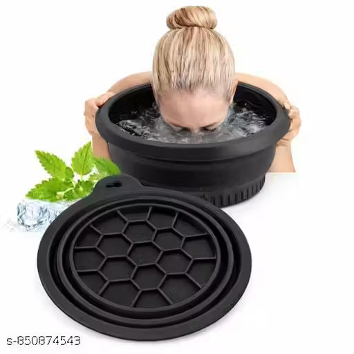 Face Bowl for Ice with Built-In Ice Tray,Facial Ice Bath Bowl, Portable Foldable Facial Plunge Bowl, Collapsible for Face Ice Bath Home & Travel